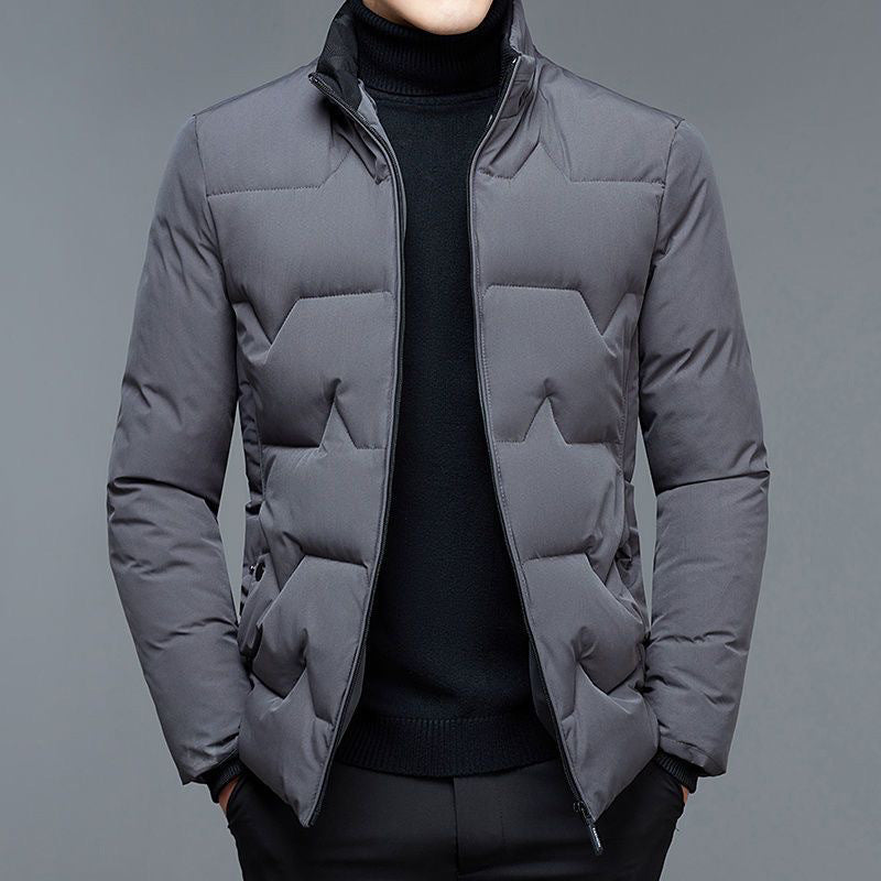 Herren Wattierte Stehkragenjacke mit wasserabweisender Oberfläche und Reißverschlusstaschen Shop Nory