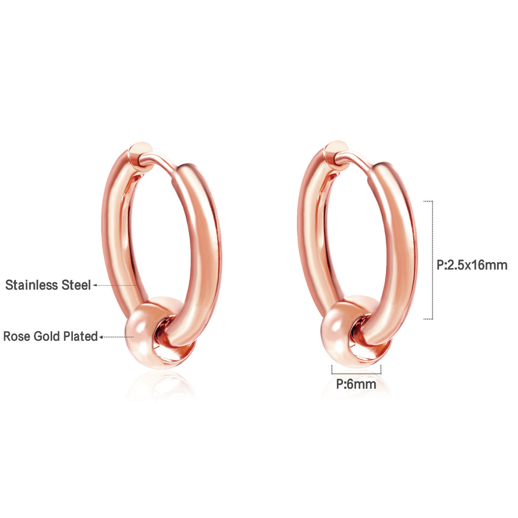Damen Hängende Ohrringe aus hochwertigem Edelstahl mit rosé goldplattierter Oberfläche Shop Nory