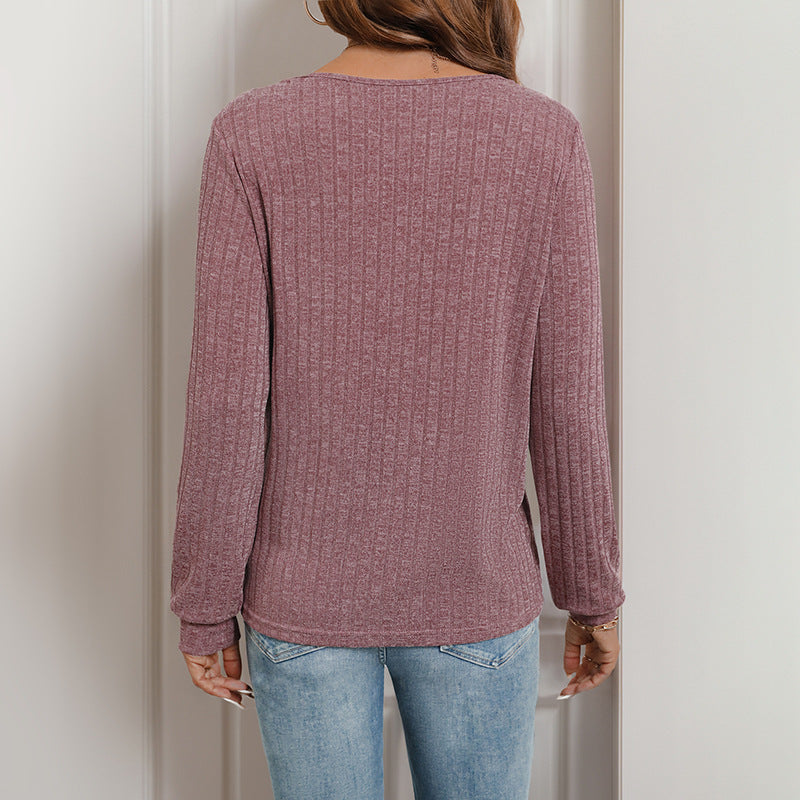 Damen Geripptes Layering-Top mit Zierknopfleiste, Karree-Ausschnitt und taillierter Silhouette Shop Nory