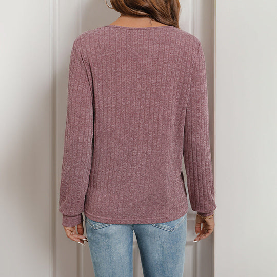 Damen Geripptes Layering-Top mit Zierknopfleiste, Karree-Ausschnitt und taillierter Silhouette Shop Nory