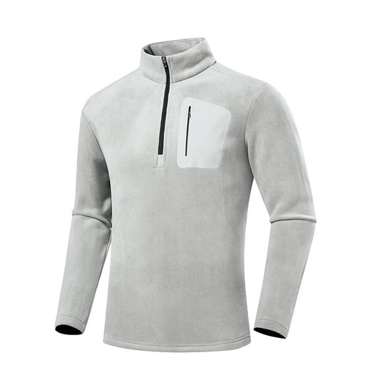 Herren Fleece-Pullover mit Viertel-Reißverschluss und verdeckter Brusttasche Shop Nory