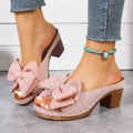 Damen modische Pantolette mit dekorativem Schleifen-Detail Shopnory