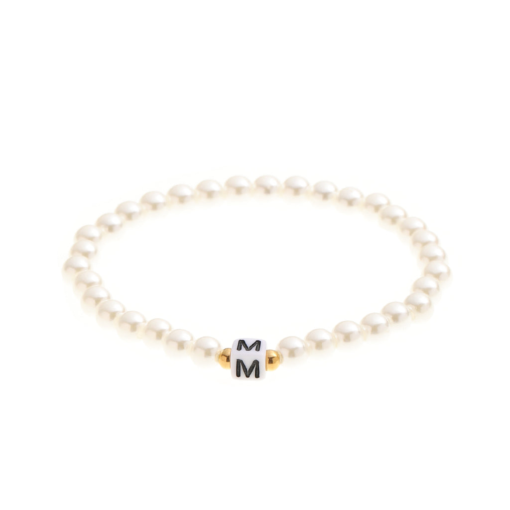 Damen Elegantes Perlenarmband mit personalisierbarem Buchstaben Shop Nory