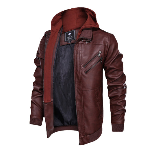 Herren Piloten-Blouson aus Kunstleder mit integriertem Kapuzen-Inlay und Zipper-Details Shop Nory