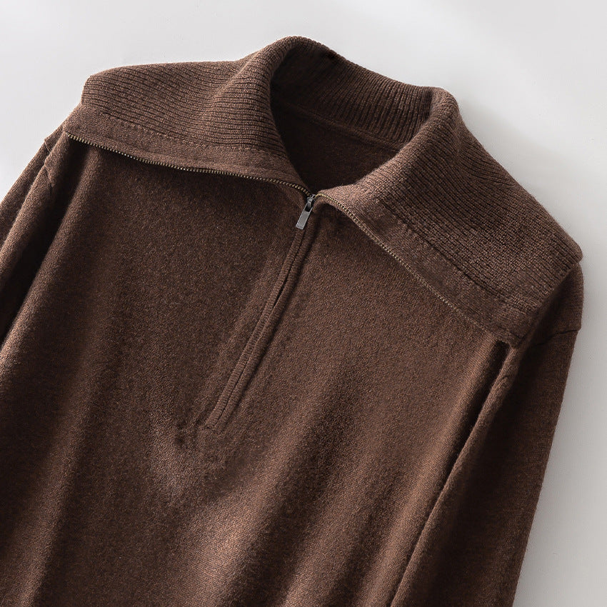 Damen Feiner Half-Zip-Pullover mit großzügigem Umschlagkragen und slimem Schnitt Shop Nory