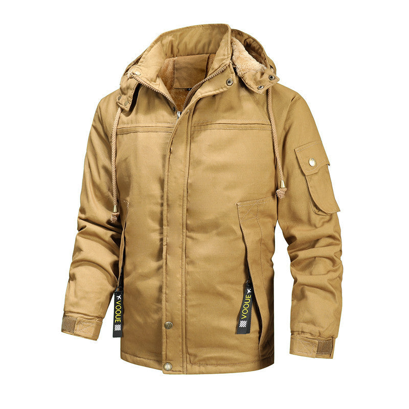 Herren Urbaner Thermo-Canvasparka mit Kapuze, Sherpa-Kragen und Multifunktions-Außentaschen Shop Nory