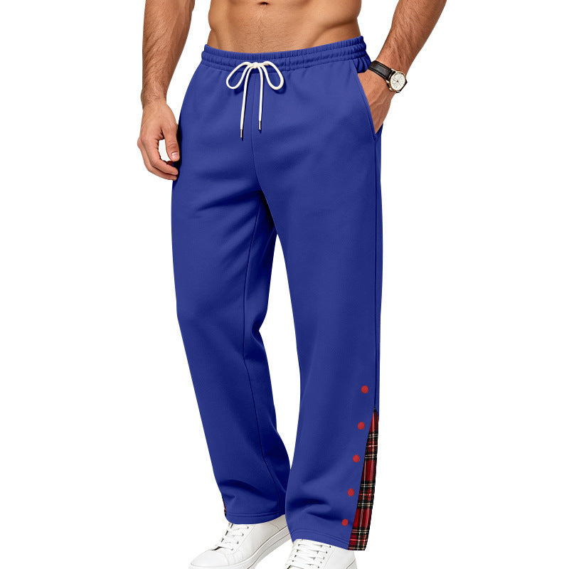 Herren Lockere Jogginghose mit Karo‑Einsatz und Druckknopf‑Details Shop Nory