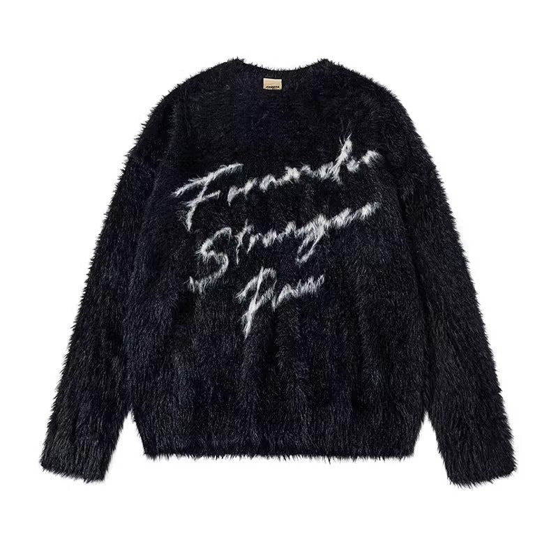 Herren Weicher Kuschelpullover mit auffälligem Schriftzug Shop Nory