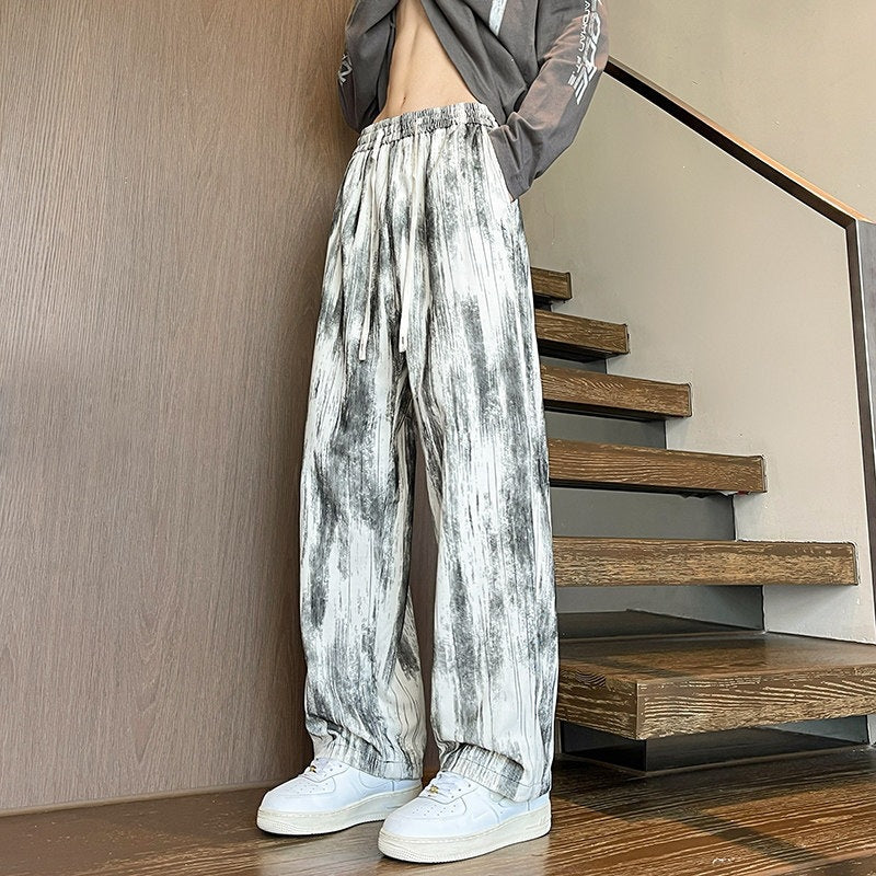 Herren Weit geschnittene Loungehose mit Marmorprint aus strukturiertem Jersey Shop Nory