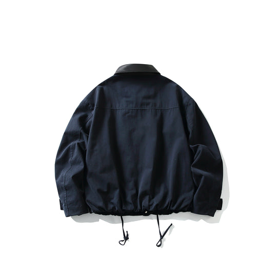 Herren Fieldjacke im Boxy‑Cut mit Lederkragen und Kordelzug Shop Nory