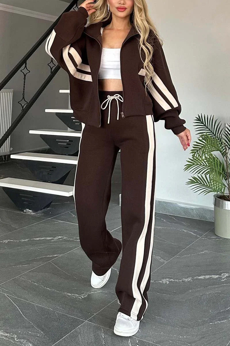 Damen Zweiteiliges Sweatset mit Reißverschlussjacke und High‑Waist Relaxed-Jogginghose Shop Nory