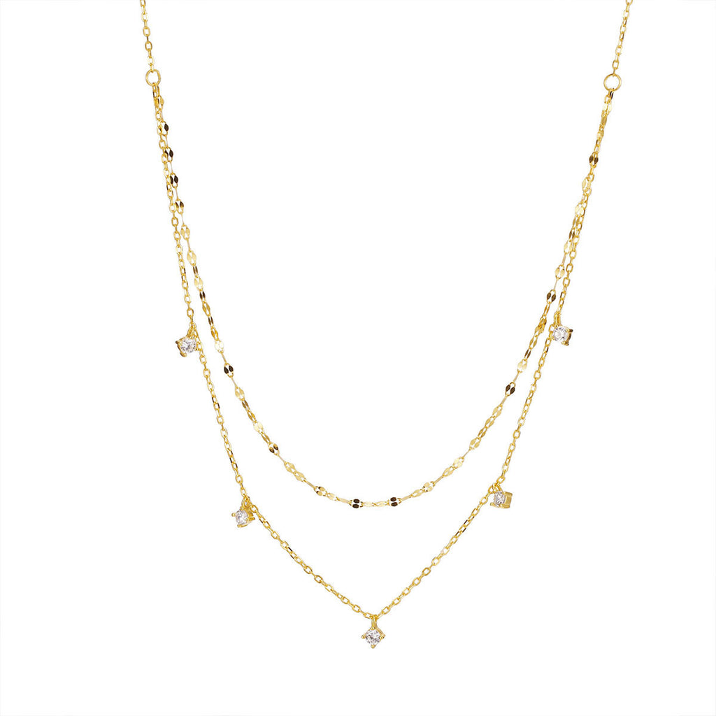 Damen hochmoderne Halskette mit funkelnden Zirkonia-Elementen Shop Nory