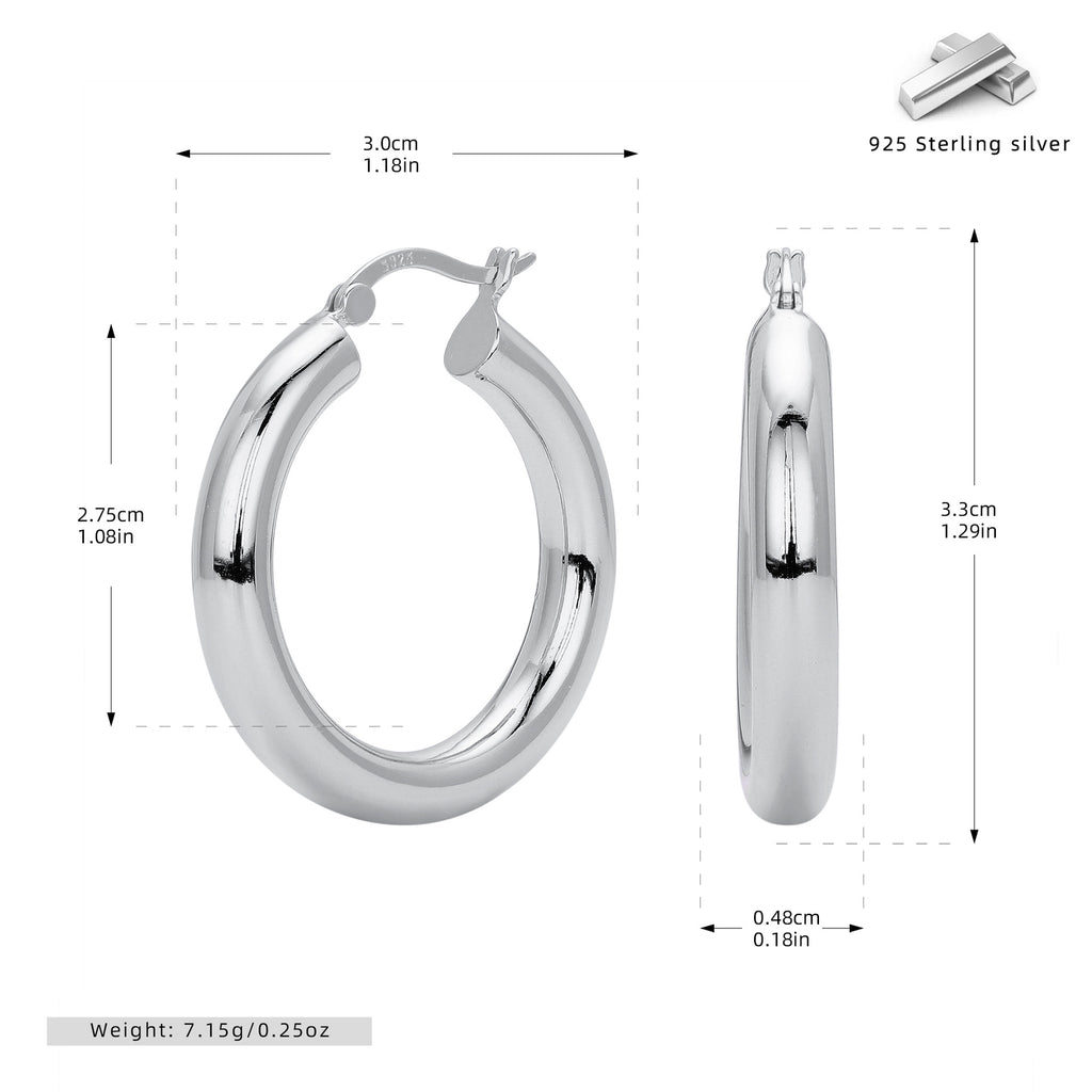 Damen Creolen mit sanft geschwungenem Design aus hochwertigem 925 Sterling Silber Shop Nory