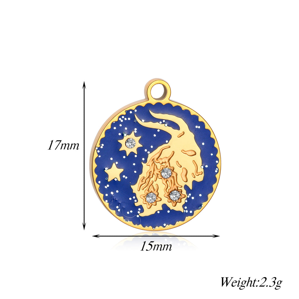 Damen Anhänger mit astrologischem Motiv und funkelnden Zirkonia Shop Nory