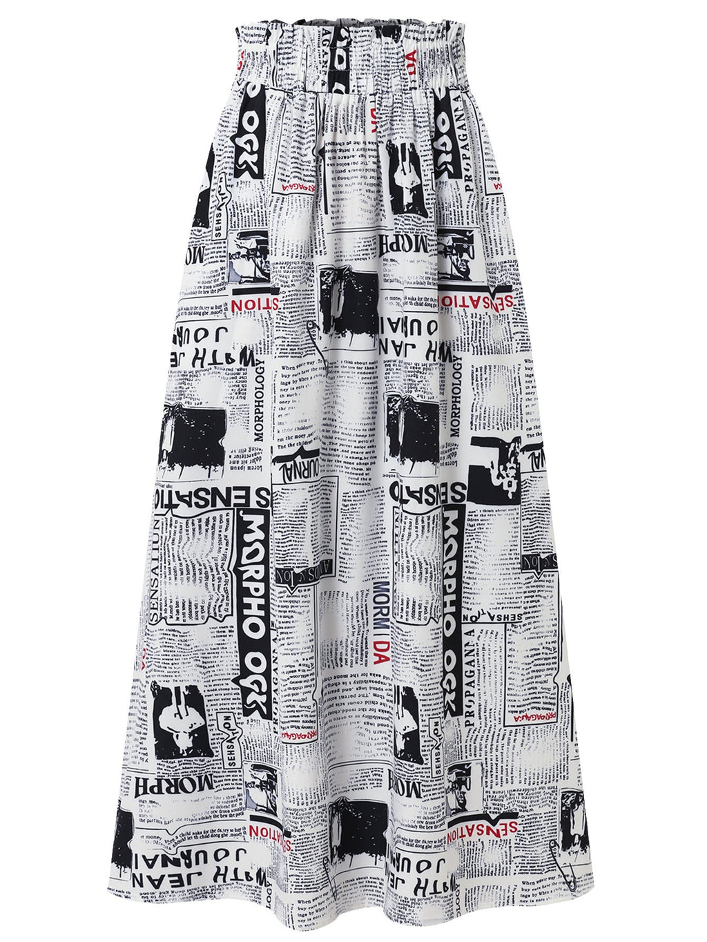 Damen Maxirock mit innovativem Zeitungsdruck Shopnory