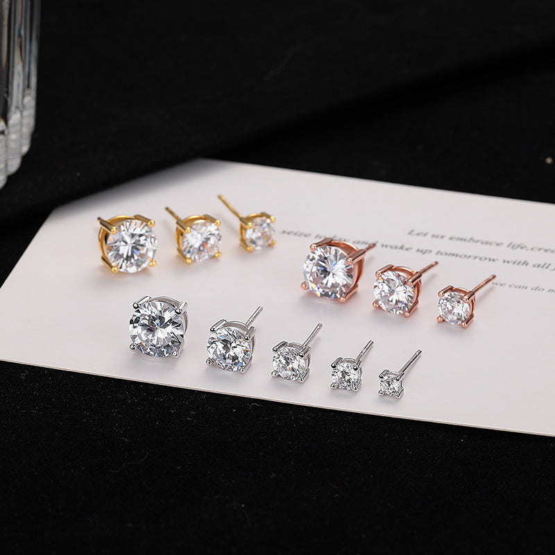 Damen Ohrstecker mit funkelndem Zirkon und eleganter Roségoldfassung Shop Nory
