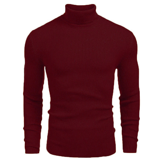 Herren Rollkragenpullover aus feinem Rippstrickmaterial