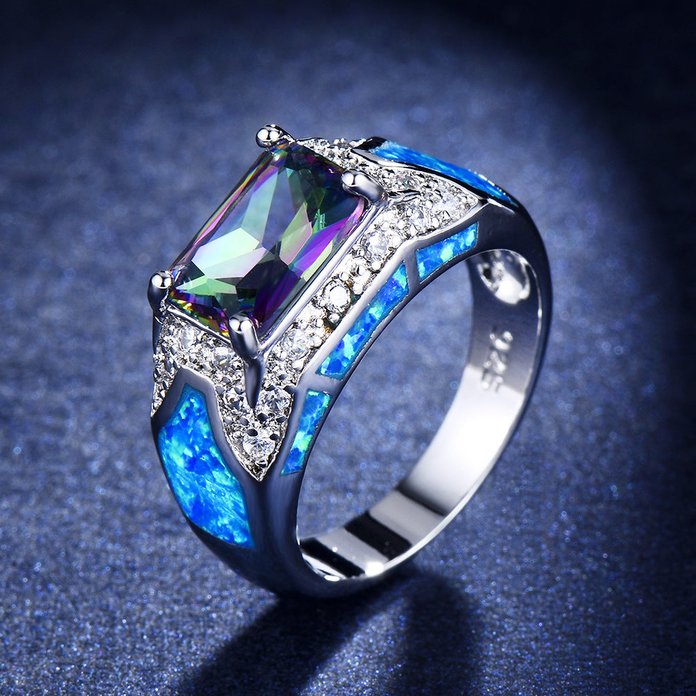 Damen Schmuckring mit mehrfarbigem Kristall und funkelnden Zirkonia Shop Nory