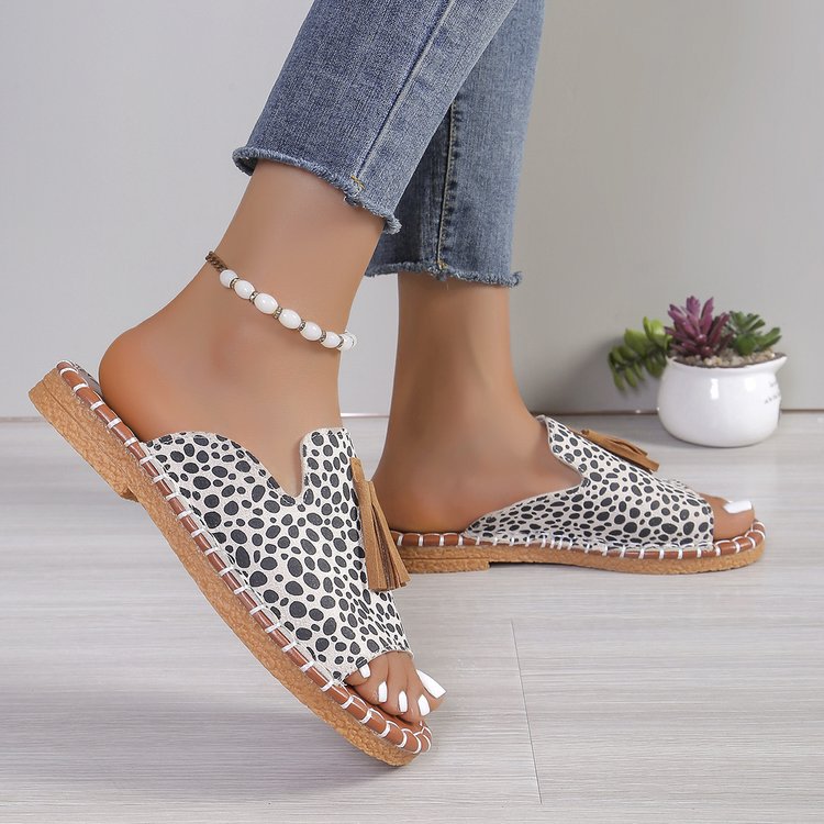 Damen Offene Pantoletten mit Quaste im Espadrille‑Stil Shop Nory