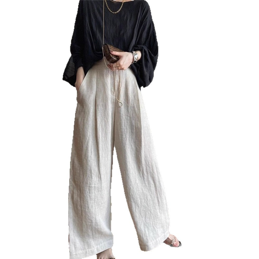 Damen Weite Leinenhose