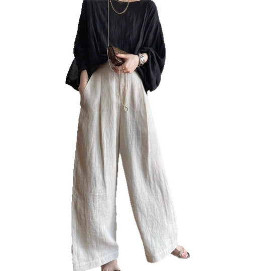 Damen Weite Leinenhose