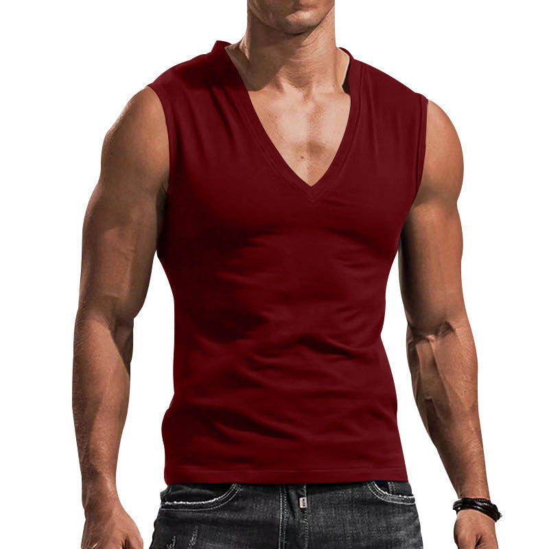 Herren Ärmelloses Fitness-T-Shirt mit V-Ausschnitt aus atmungsaktivem Material