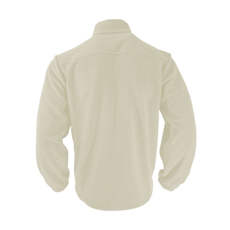 Herren Fleece-Übergangsjacke mit Stehkragen, durchgehendem Reißverschluss und Reißverschlusstaschen Shop Nory