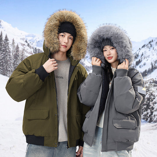 Herren Wattierter Oversize-Parka mit Kunstfellkapuze und Utility-Taschen Shop Nory