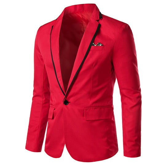 Herren Elegantes Smoking-Sakko mit kontrastpaspel, Schalkragen und Ein-Knopf-Verschluss Shop Nory