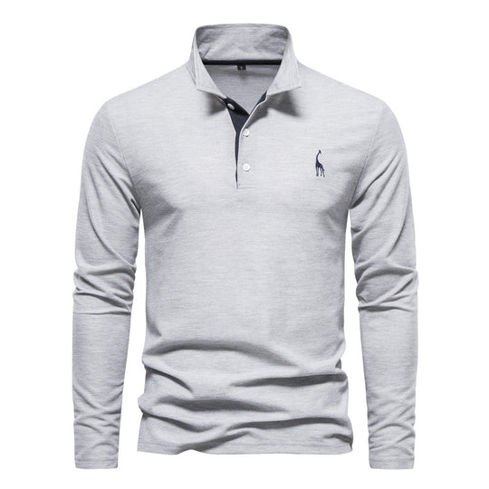 Herren Langarm Poloshirt mit modernem Kragen und atmungsaktiver Baumwollqualität ShopNory