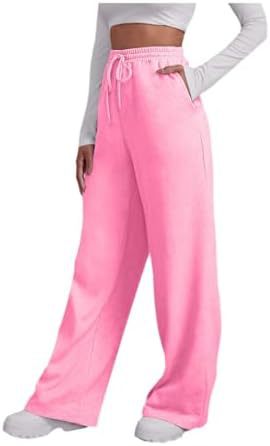 Damen nan weite High‑Waist Palazzo-Loungehose mit elastischem Komfortbund, Kordelzug und seitlichen Eingrifftaschen Shop Nory