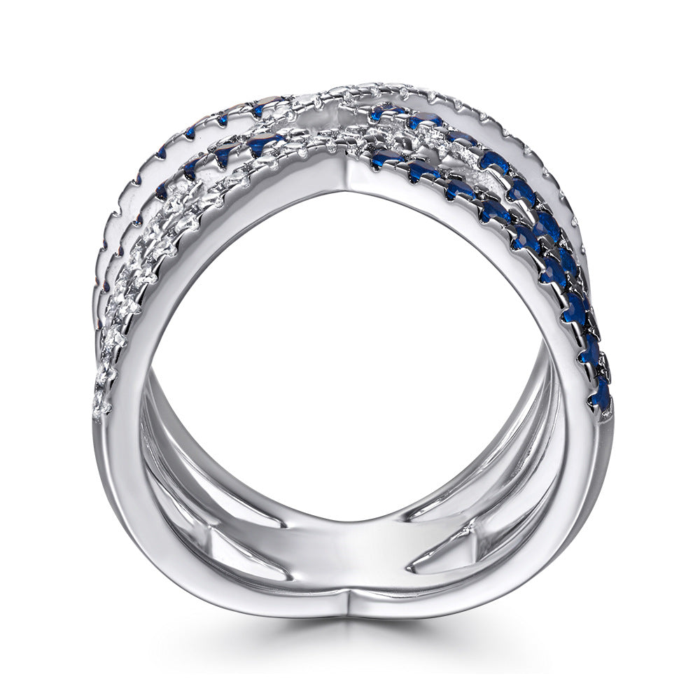 Damen glamouröser und funkelnder Ring mit Kristallbesatz Shop Nory