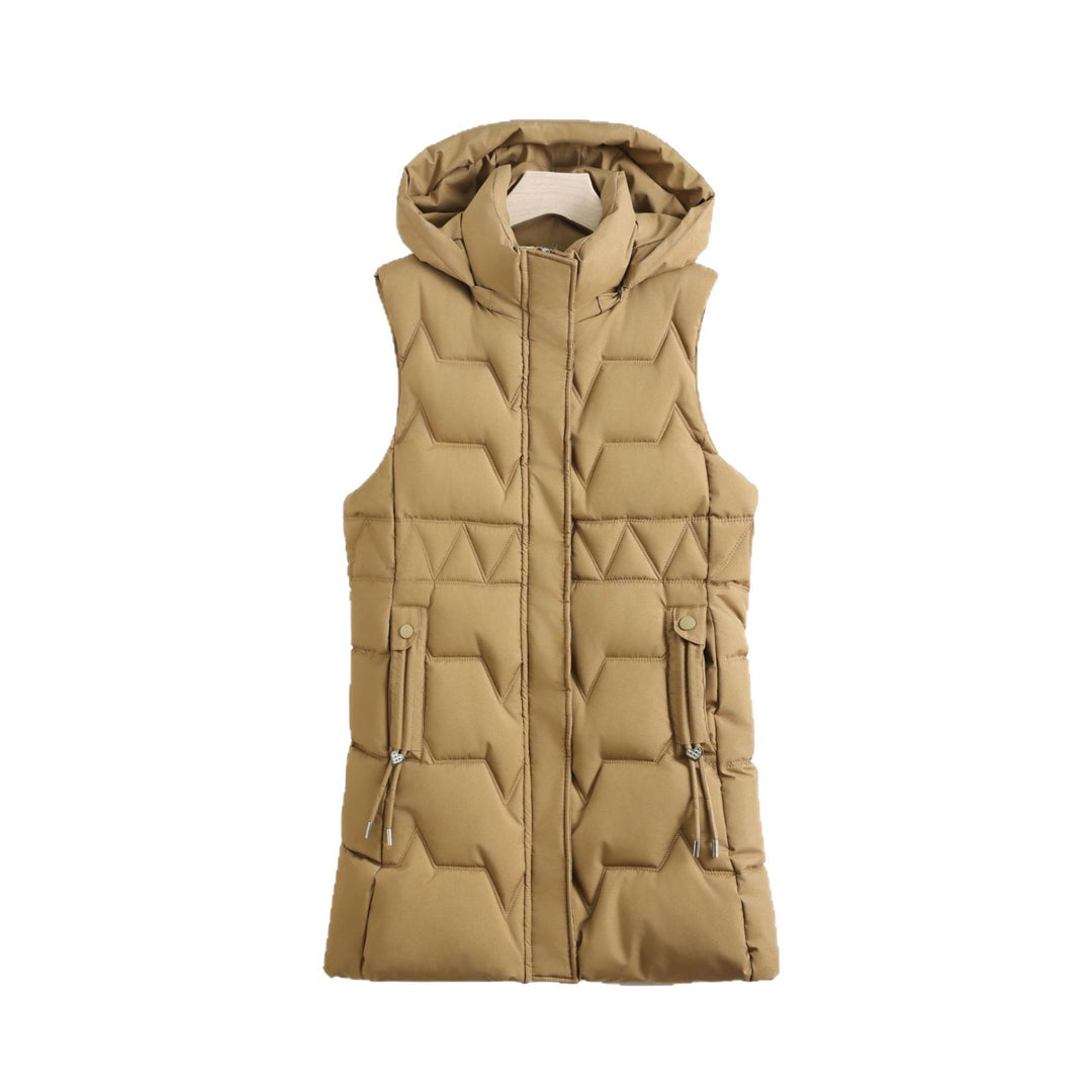 Damen nan Thermo-Steppweste mit Kapuze, Kordelzug und verdecktem Reißverschluss Shop Nory