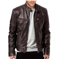 Herren Leder Bikerjacke mit asymmetrischem Reißverschluss