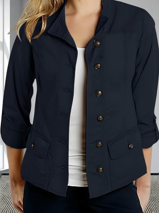Damen Leichte Sommerjacke mit praktischen Taschen Shopnory