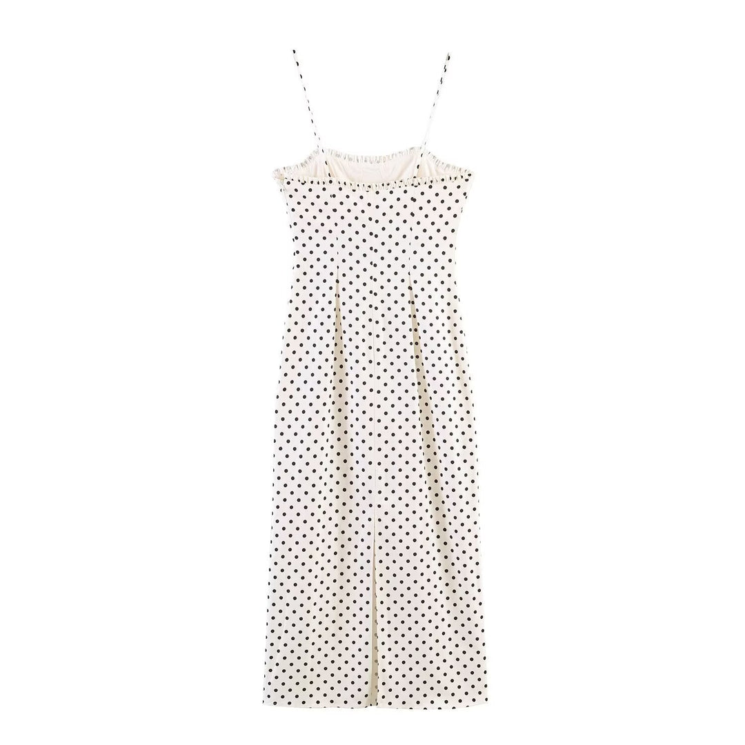 Damen Maxikleid mit Polka-Dots