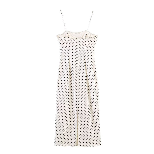 Damen Maxikleid mit Polka-Dots