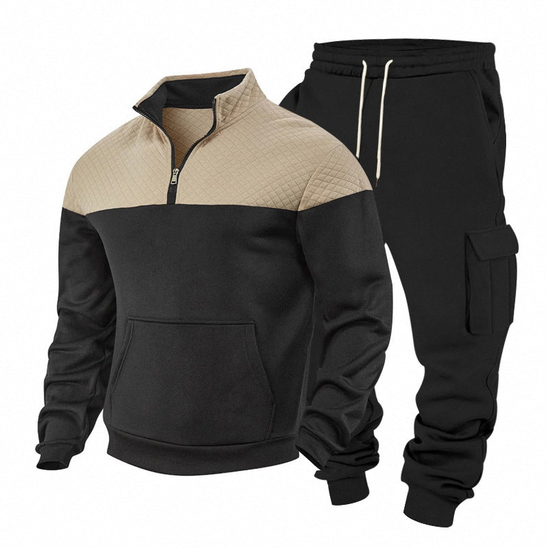 Herren Freizeit-Trainingsanzug mit Steppkragen und Cargo-Jogger Shop Nory