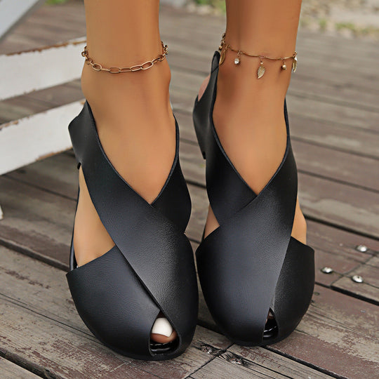 Damen Sling-Sandalen mit geschwungenem Design und bequemem Zehenbereich