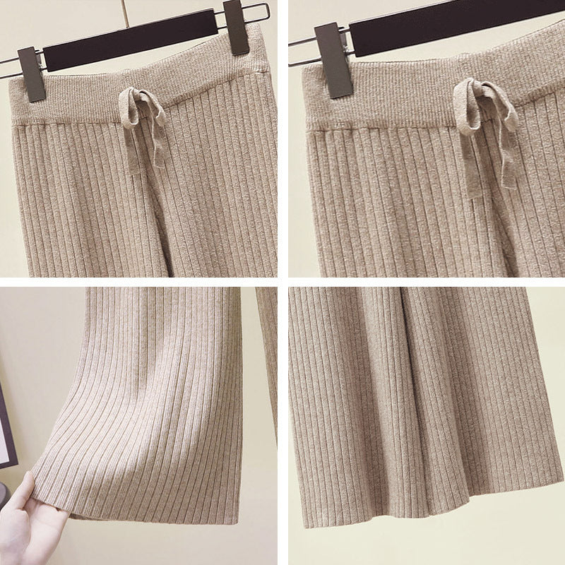 Damen Bequeme Rippstrickhose mit Kordelzug Shop Nory
