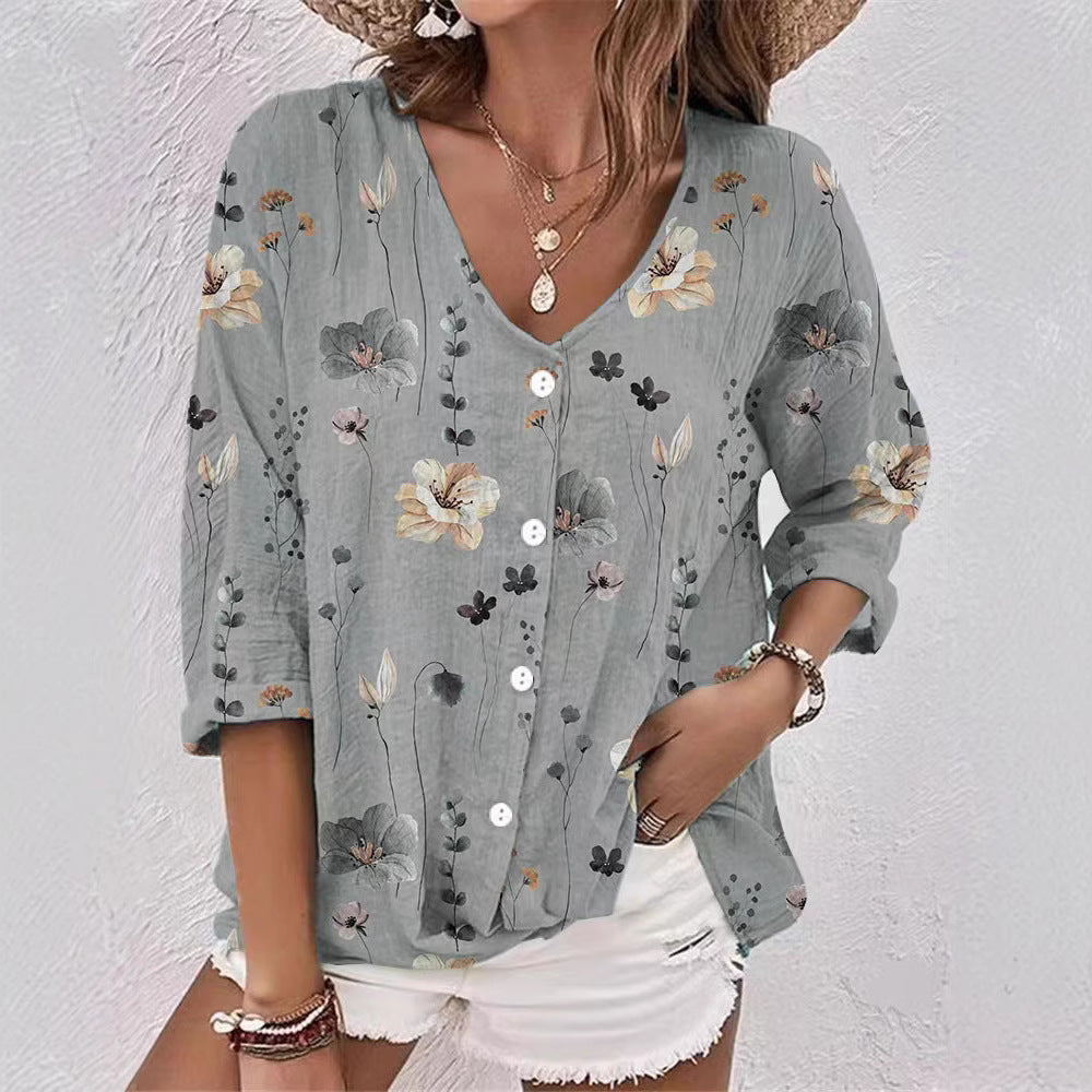 Damen Bluse mit floralem Druck und lässigem Schnitt