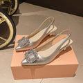 Damen Slingback Pumps mit Strassbesetztem Detail