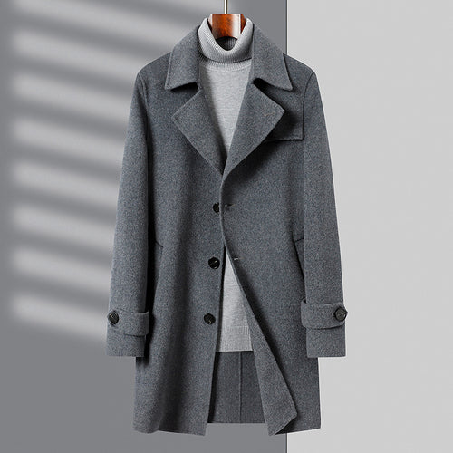 Herren Klassischer Maßgeschneiderter Wollgemisch Mantel Shop Nory