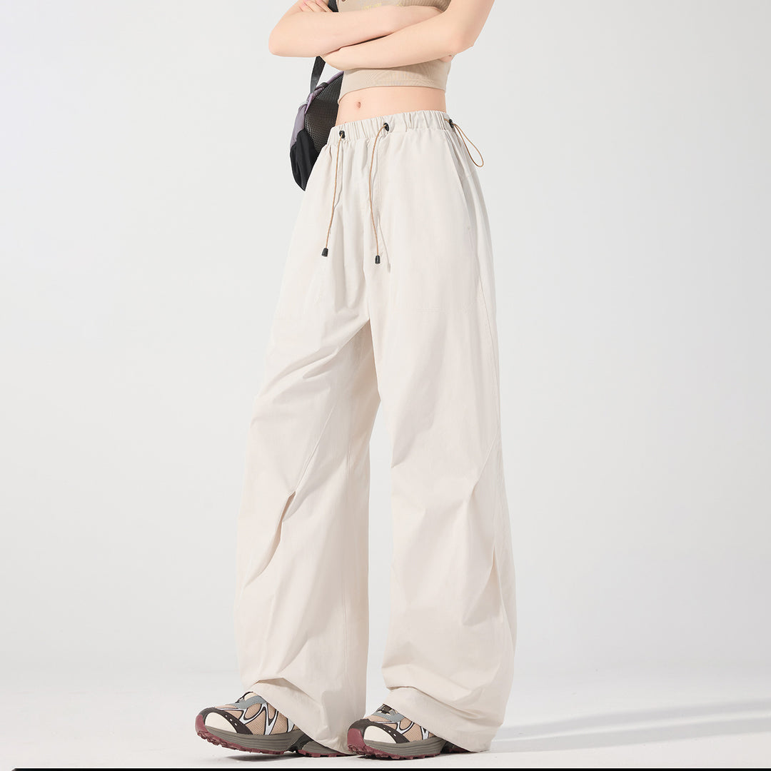 Damen weite technische Cargohose mit Kordelzugbund Shop Nory