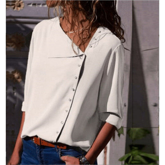 Damen Button-Up Relaxed Fit Bluse