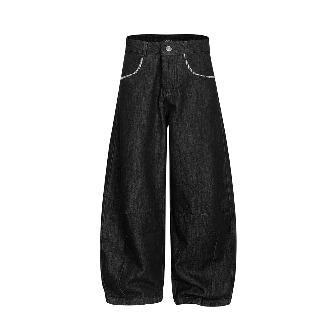 Damen Weite Denim-Hose im Culotte-Style mit hohem Bund und elastischem Saum Shop Nory