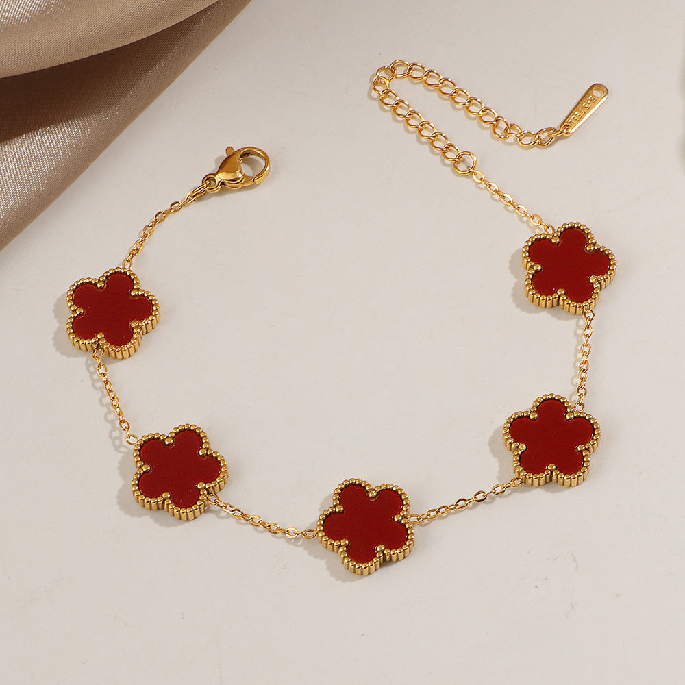 Frauen Blumeninspiriertes verstellbares Charm-Armband Shop Nory