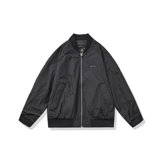 Unisex Leichtgewichtige Boxy‑Bomberjacke aus Nylon mit geripptem Kragen und Pattentaschen Shop Nory
