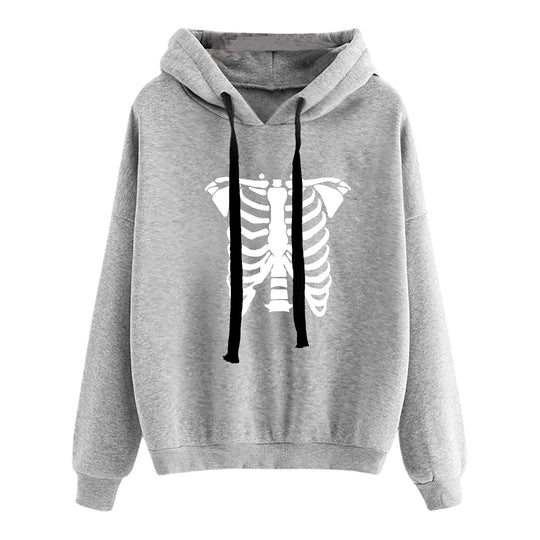 Damen nan lässiger Oversize Kapuzenpullover mit Herz‑und‑Pfotenprint, Kordelzug und gerippten Bündchen Shop Nory