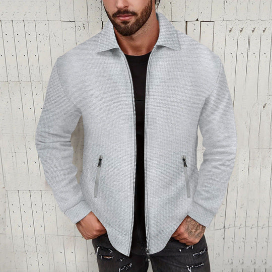 Herren modische Sweatjacke mit strukturierter Oberfläche und praktischen Reißverschlusstaschen